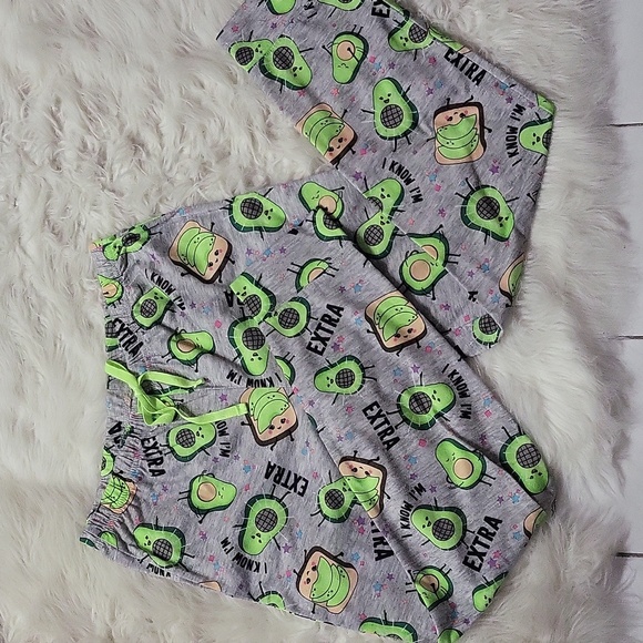 JUSTICE Girls Avocado pajama set long sleeve shirt and pants size 12 - Picture 4 of 8